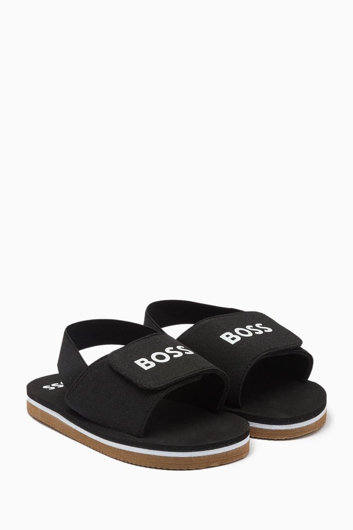 

Logo Sandals in Textile, Black