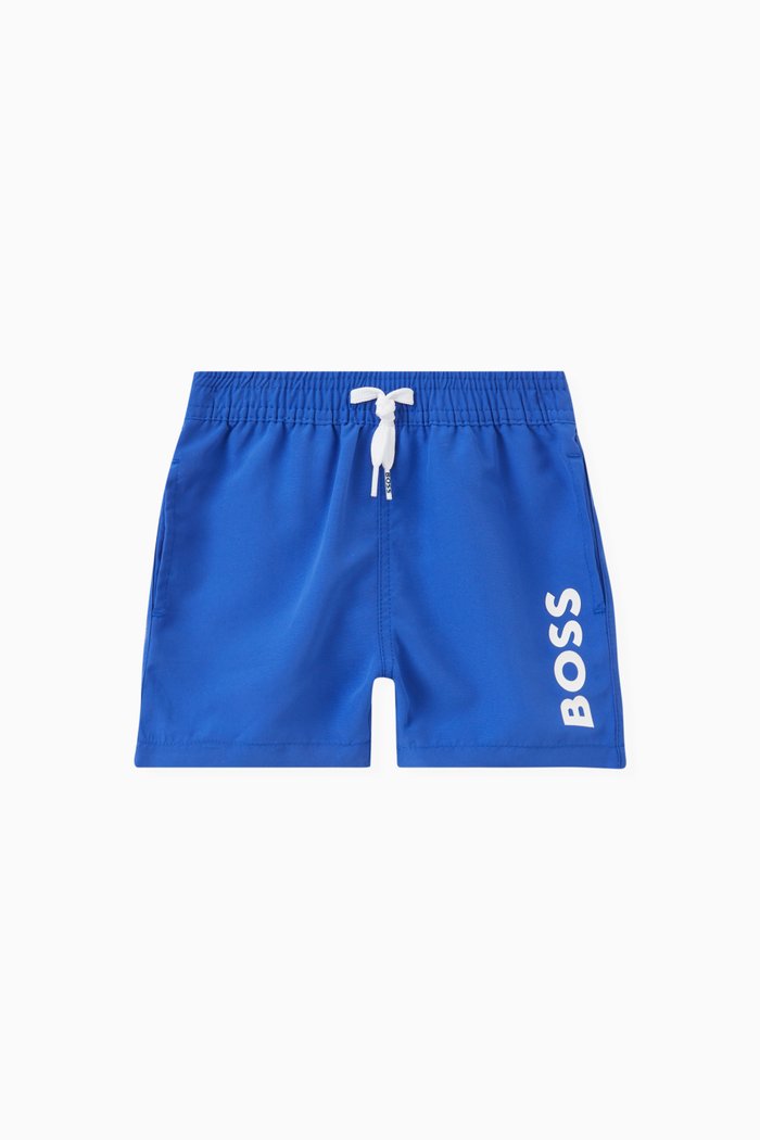 

Logo Print Swim Shorts in Nylon, Blue
