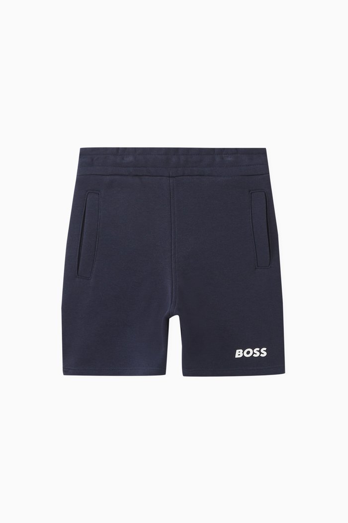 

Logo-print Shorts in Cotton-blend, Blue