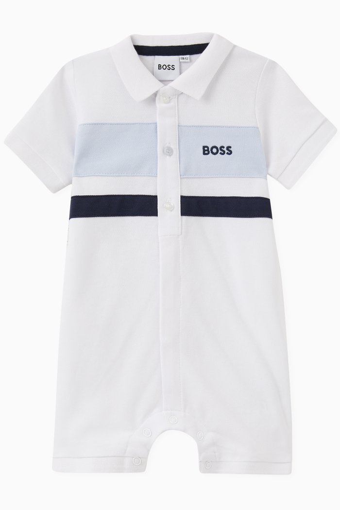

Logo-embroidered Romper in Stretch Cotton-piqué, White