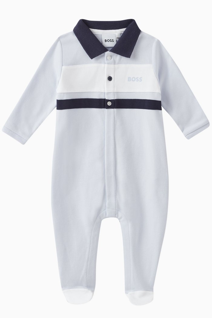 

Logo Sleepsuit in Cotton Jersey, Blue