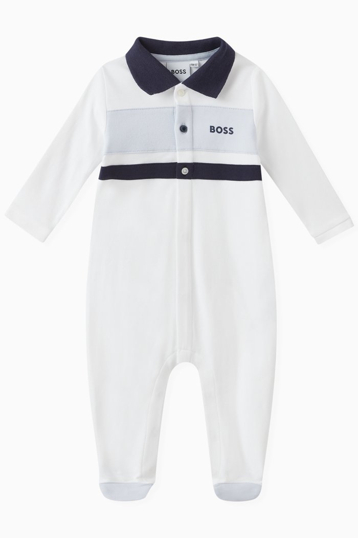 

Logo Sleepsuit in Cotton Jersey, White