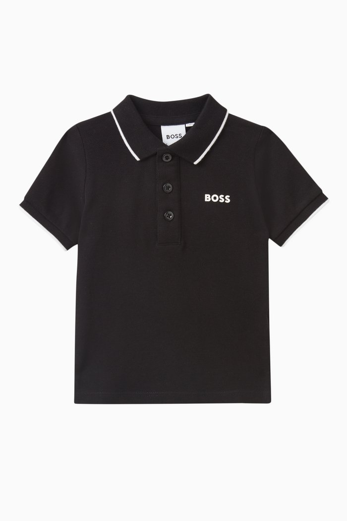 

Logo-print Polo Shirt in Cotton, Black