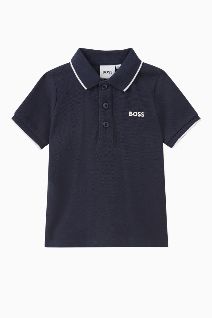 

Logo-print Polo Shirt in Cotton, Blue