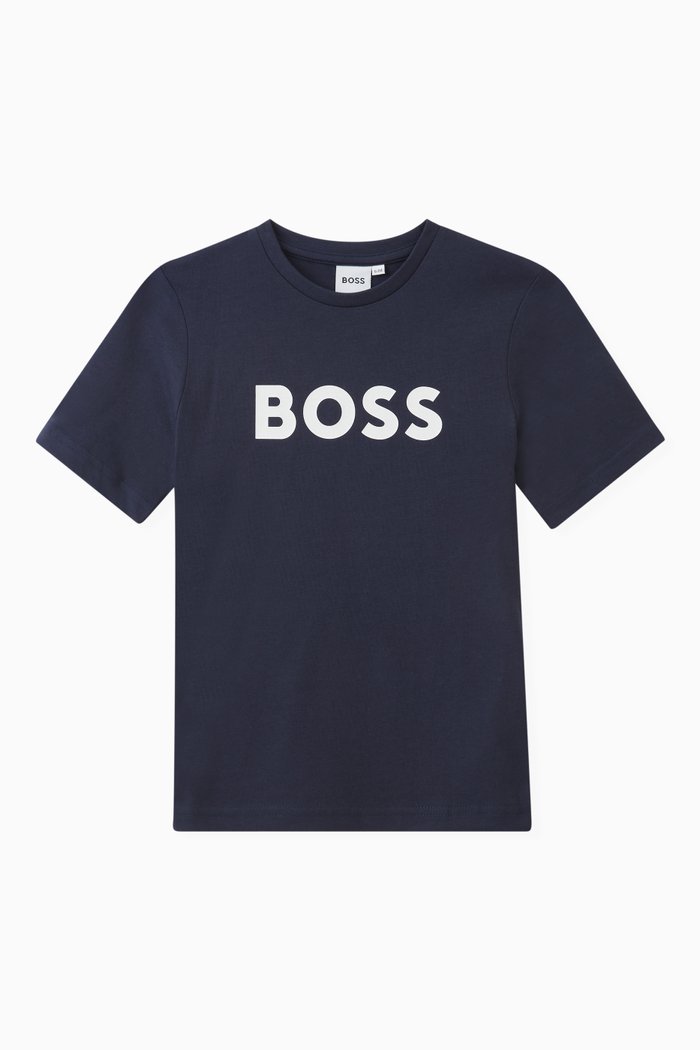Logo-print T-shirt in Cotton, Blue