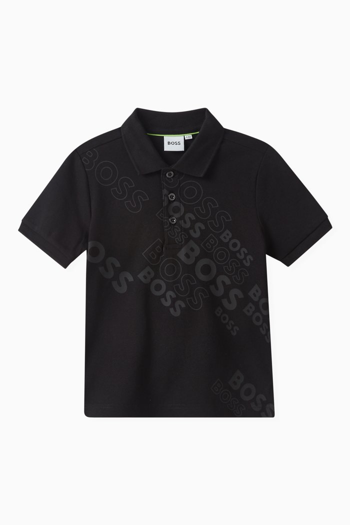 

Logo Polo Shirt in Cotton, Black