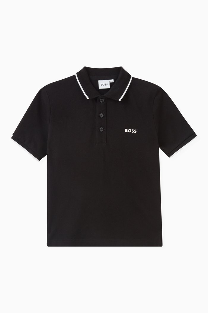 

Logo Polo Shirt in Cotton Piqué, Black