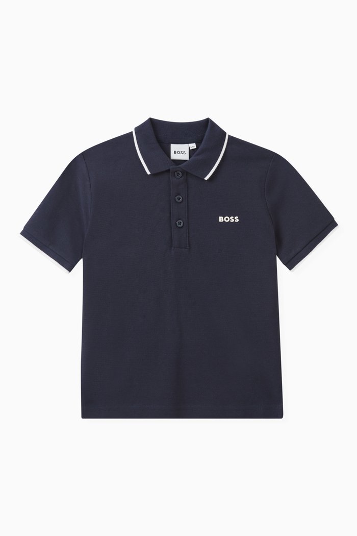 

Logo Polo Shirt in Cotton Piqué, Blue