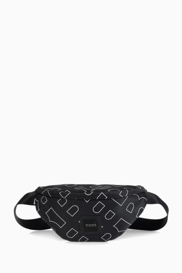 

Logo Print Belt Bag in Polyester, Black
