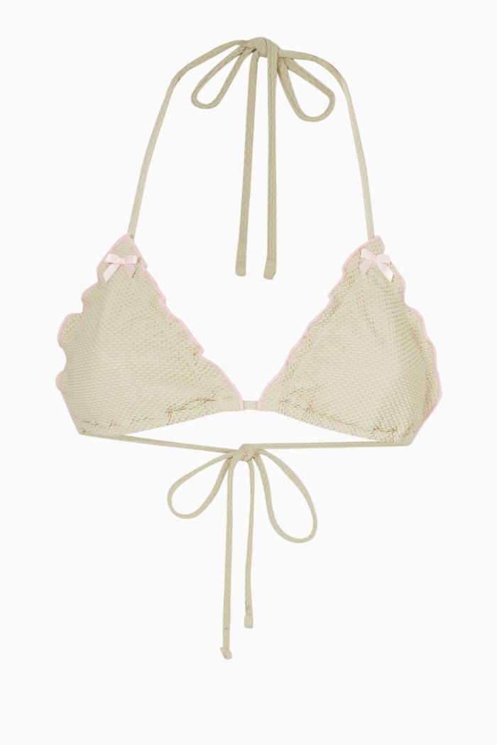

Tidal Bikini Top in Waffle Knit, White
