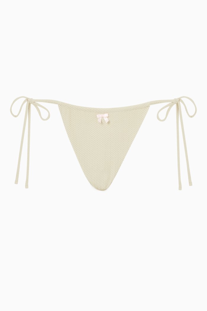 

Tia Bikini Briefs in Waffle Knit, White