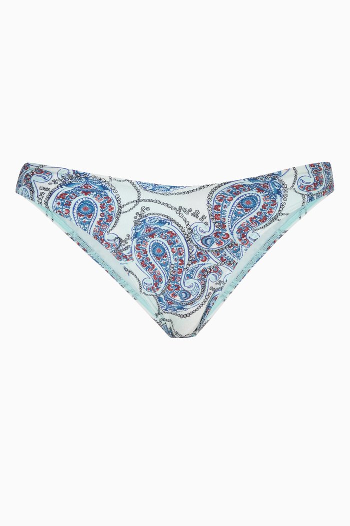 Enzo Shine Bikini Brief in Stretch Nylon, Blue