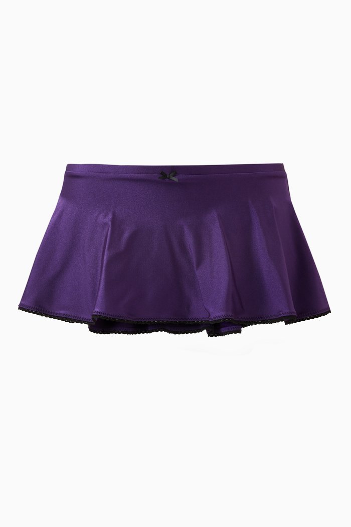 

Izabella Shine Swim Skirt in Stretch Nylon, Purple