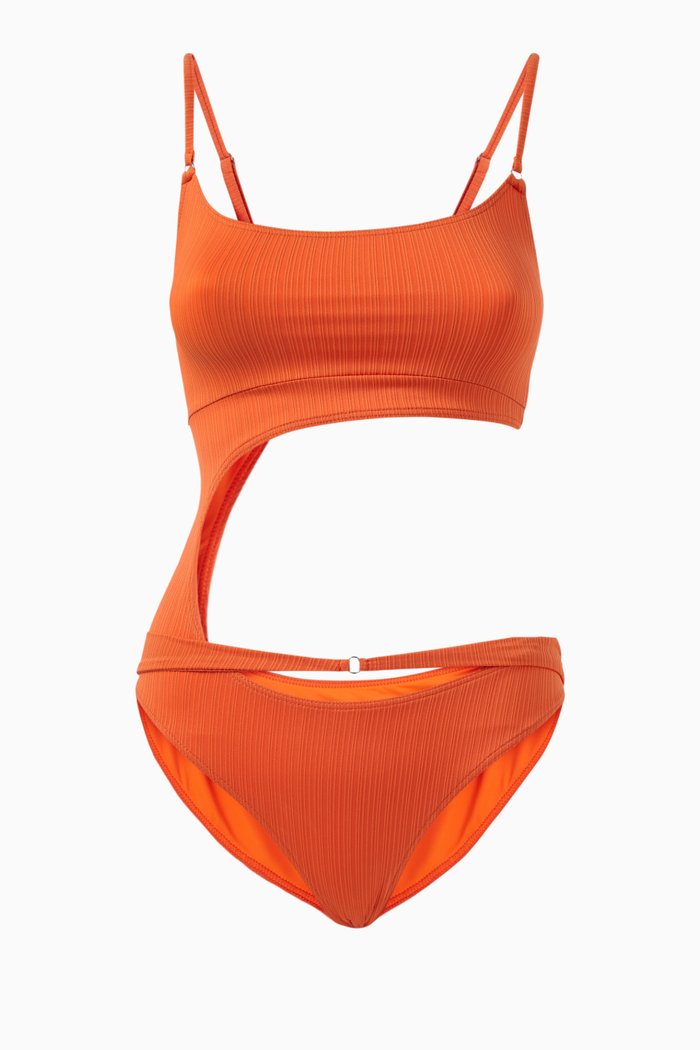 

Thea Plisse One-piece Swimsuit, Orange