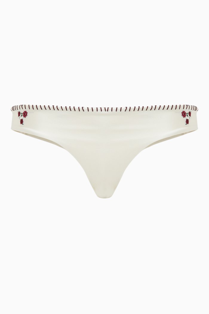 

Sawyer Embroidered Bikini Bottoms, Neutral