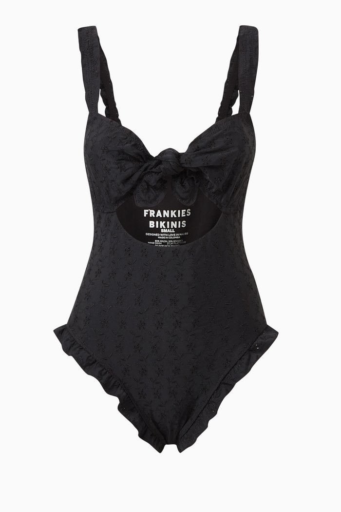 

Lucia Eyelet One-piece Swimsuit, Black