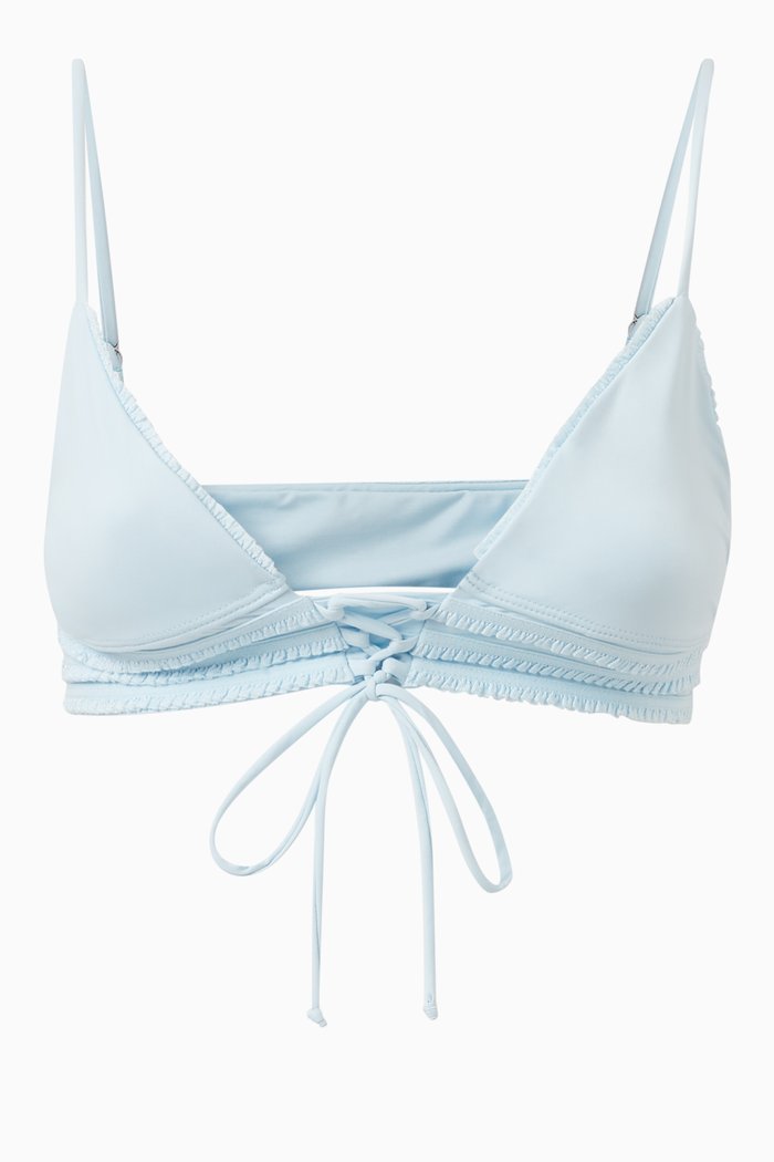 

Cora Ruffle Bikini Bra, Blue