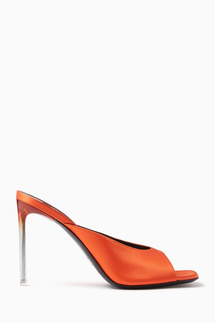 

Liya 95 Slip Mules in Crêpe Satin, Orange