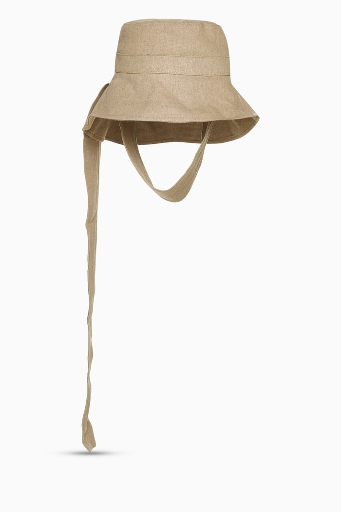 

Le Bob Bando Strap Bucket Hat in Linen, Neutral