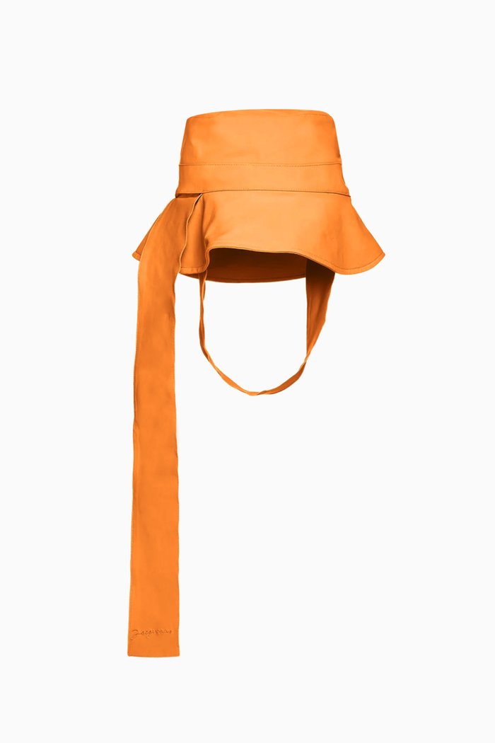

Le bob Bando Strap Bucket Hat in Cotton Blend, Orange