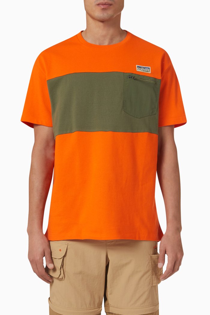 

Mesh Utility T-Shirt in Cotton Pique, Orange