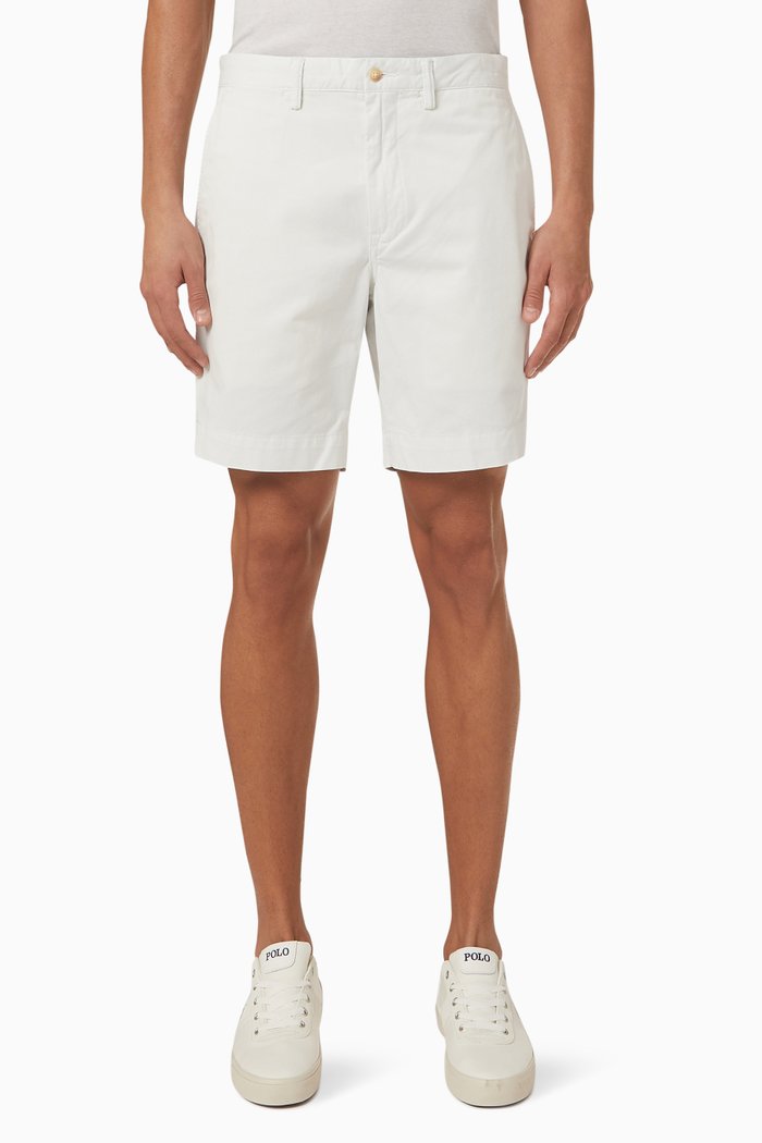 

Polo Pony Chino Shorts in Stretch Cotton Twill, White