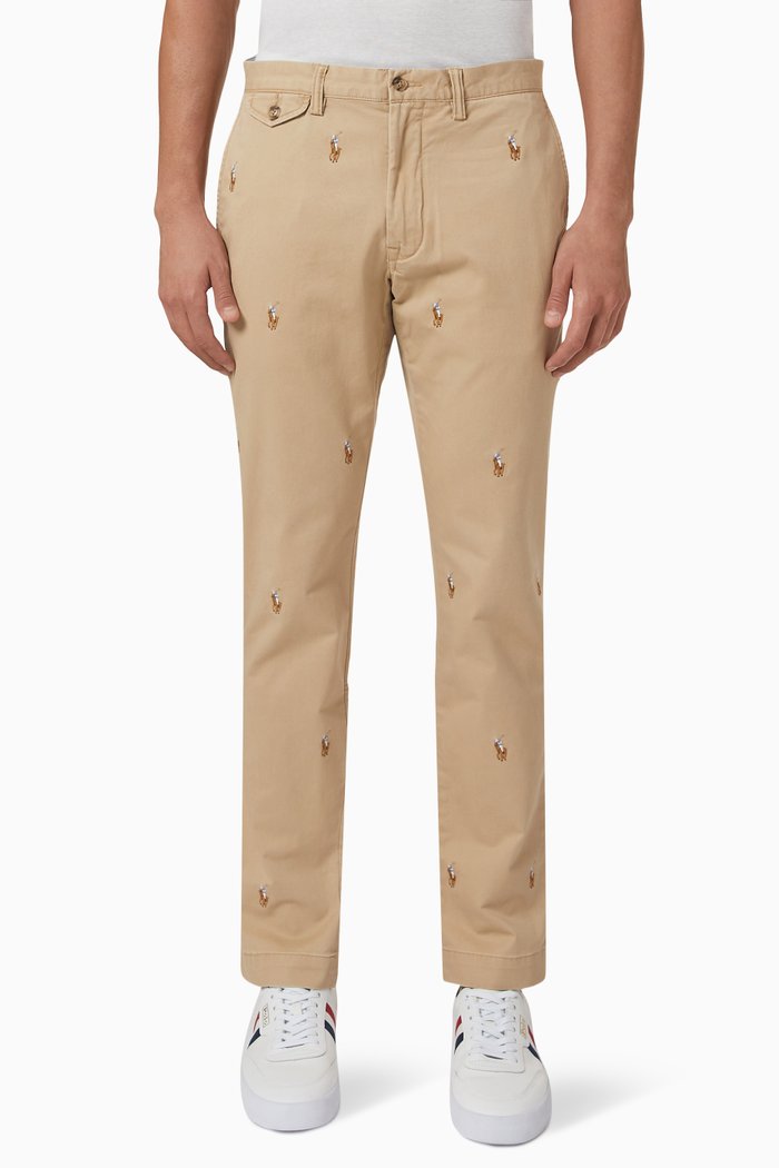 

Polo Pony Chino Pants in Stretch Cotton Twill, Neutral