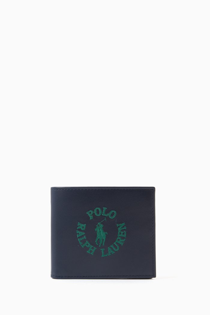 Billfold Wallet in Leather, Blue