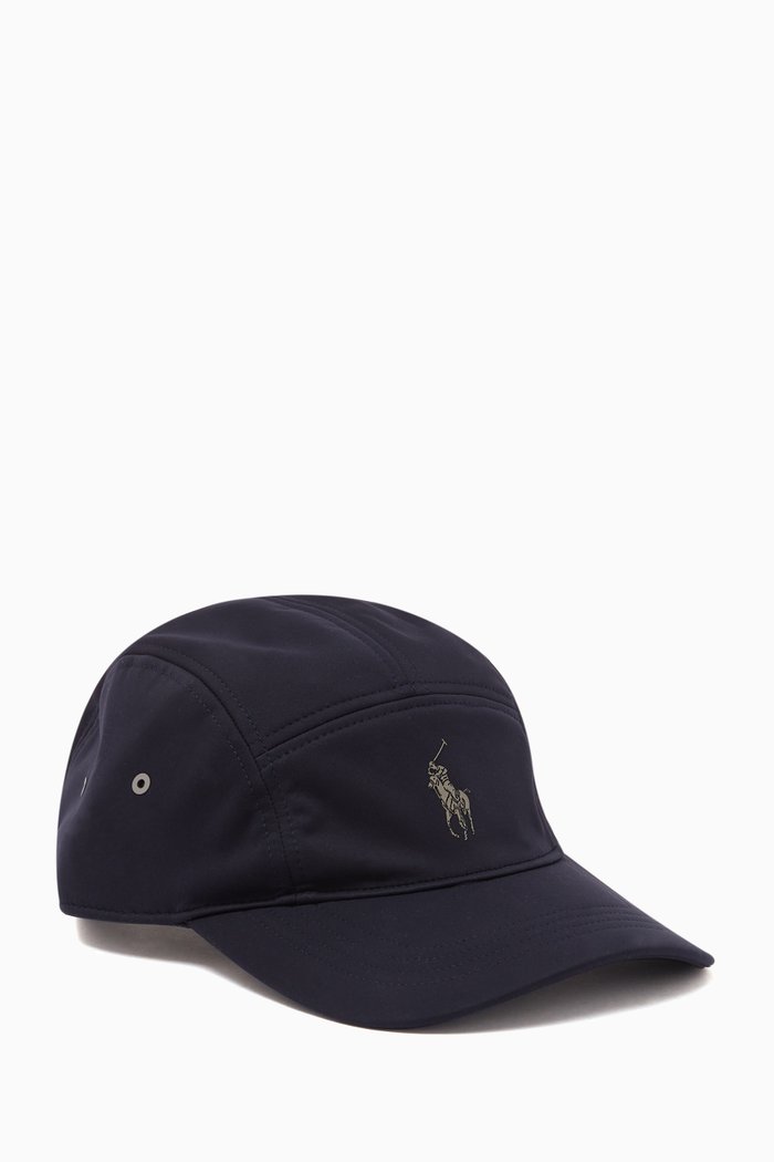 

Embroidered Logo Panel Cap in Nylon, Blue