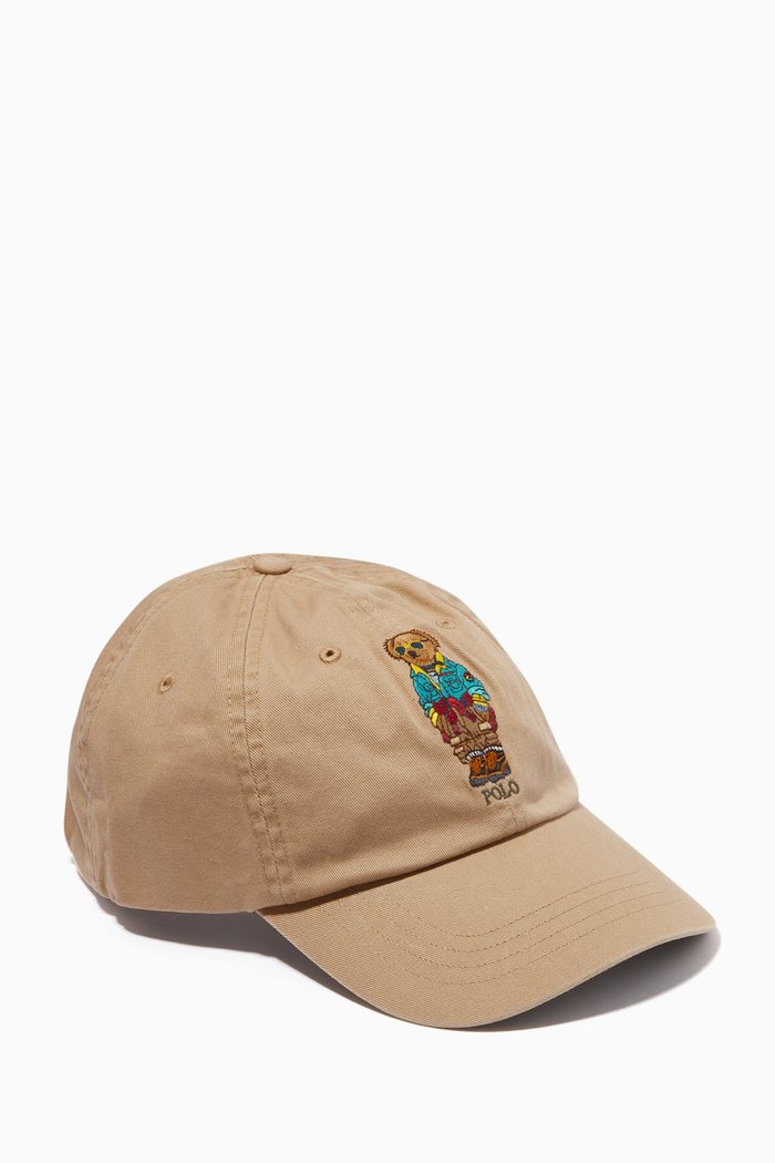 

Polo Bear Logo Baseball Cap in Cotton Gabardine, Neutral