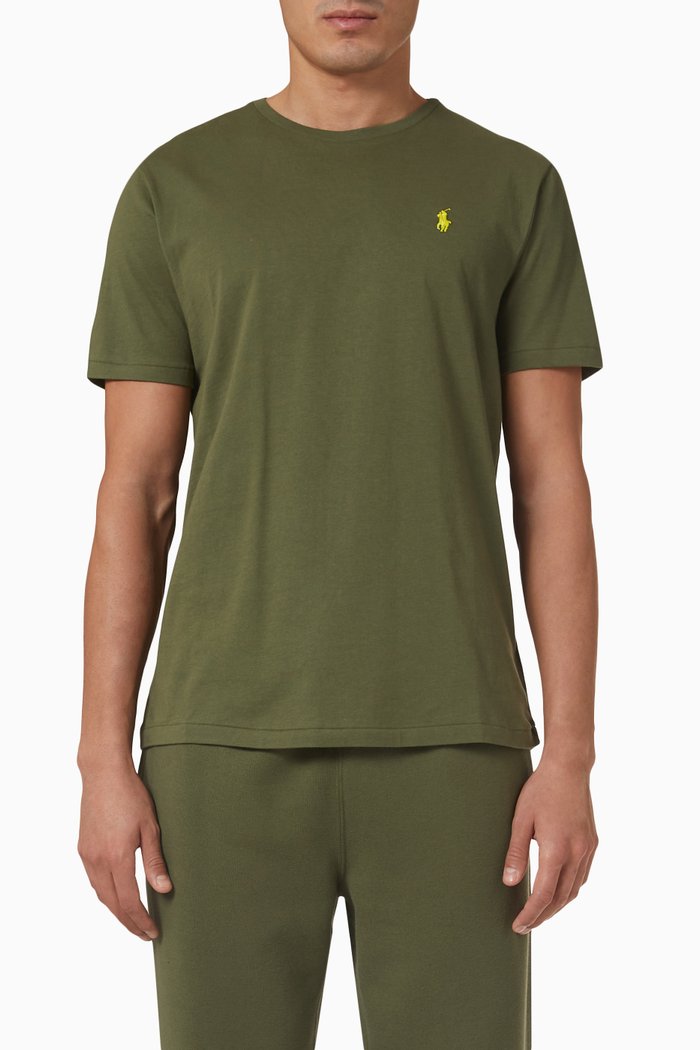 

Logo Embroidered T-shirt in Cotton, Green