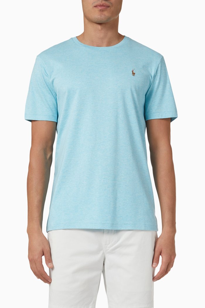 

Logo Embroidered T-shirt in Cotton, Blue