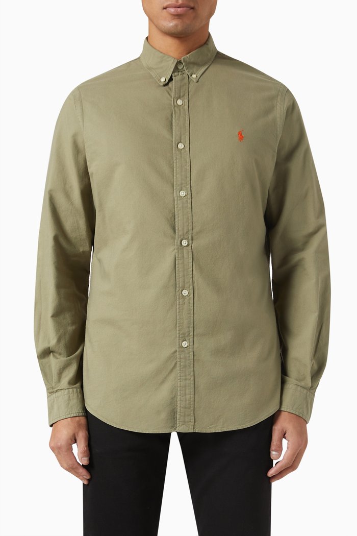 Sports Shirt in Cotton, Green