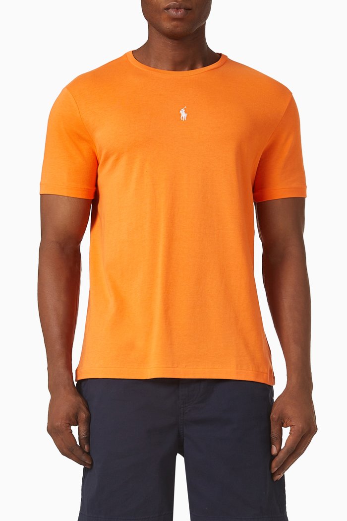 

Slim-fit T-shirt in Cotton, Orange