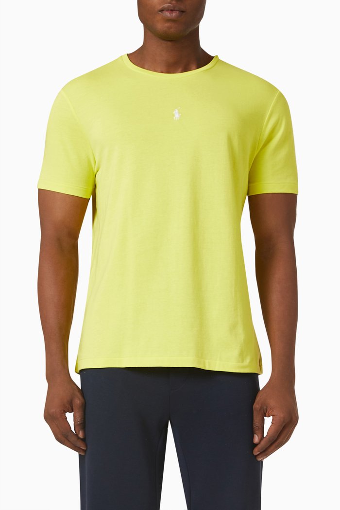 Slim-fit T-shirt in Cotton, Yellow