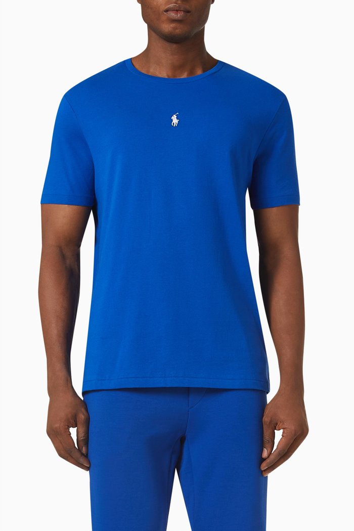 

Slim-fit T-shirt in Cotton, Blue