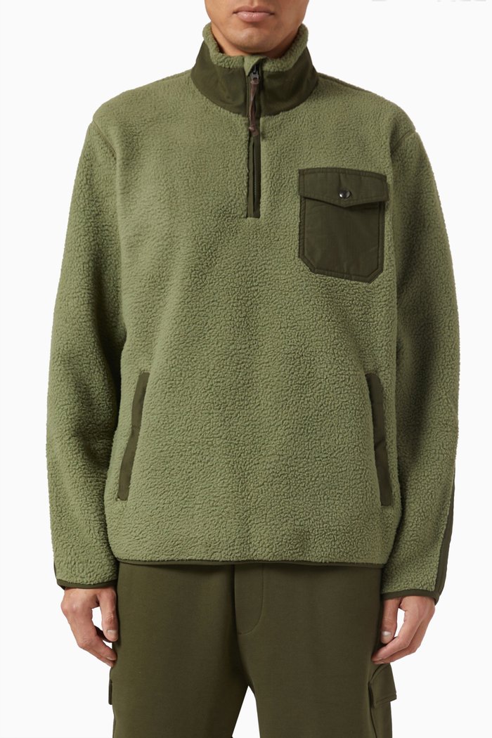 

Zip-up Sweatshirt in Fleece, Green