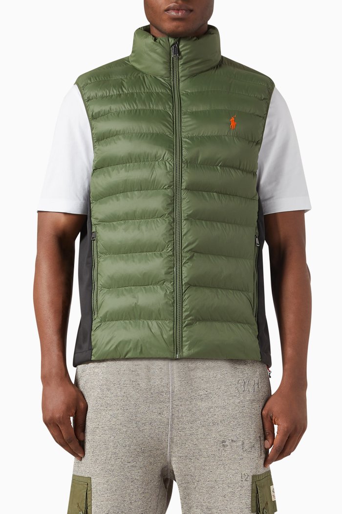 

Terra Hybrid Vest in Padded Nylon, Green