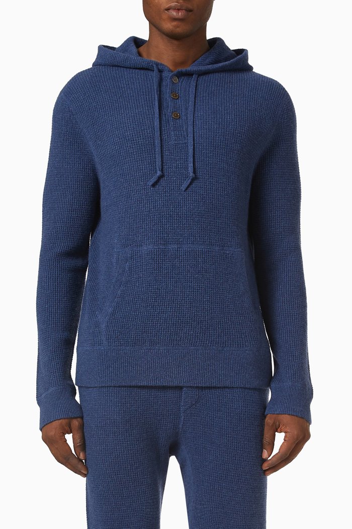 

Hooded Pullover in Cashmere, Blue