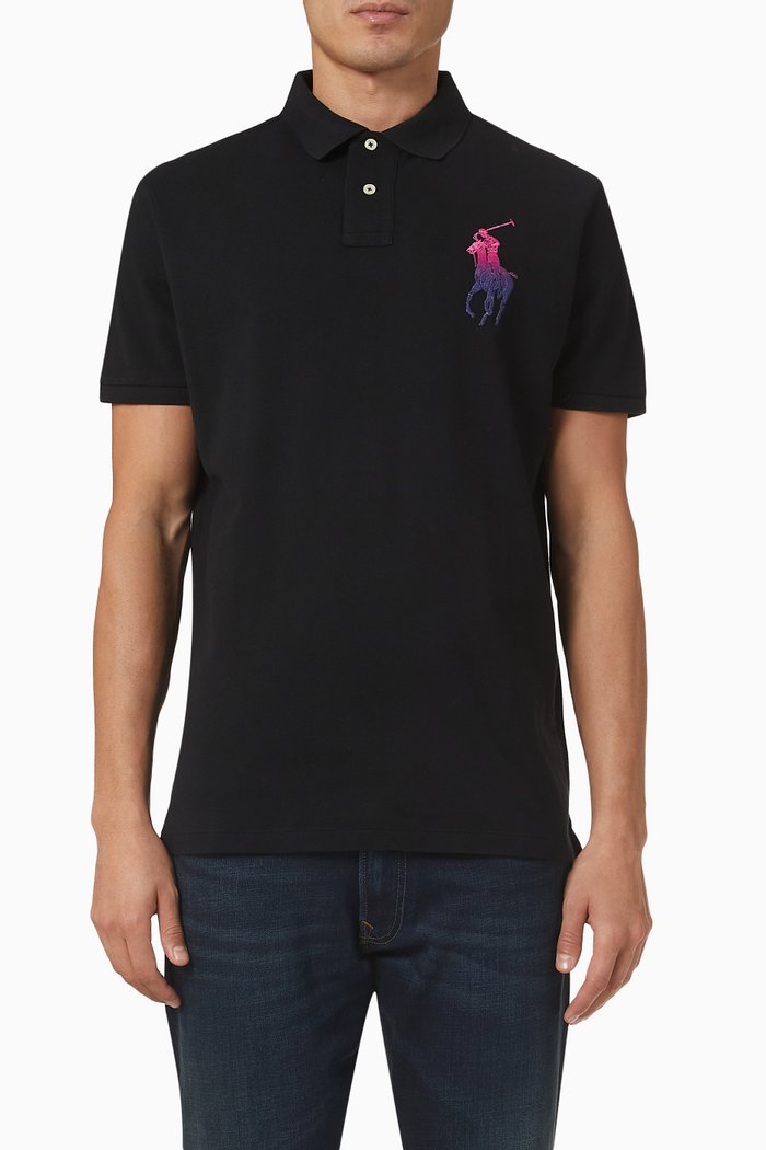 

Polo Shirt in Cotton Piqué, Black