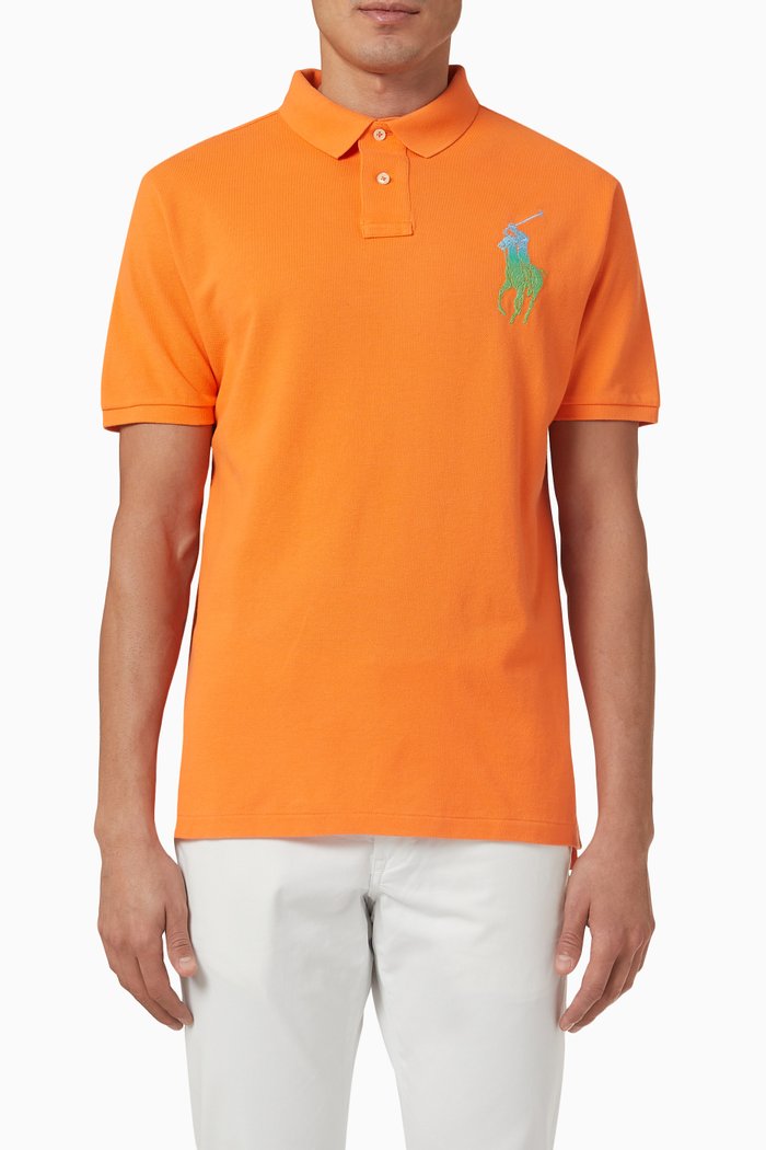 

Logo Polo Shirt in Cotton, Orange