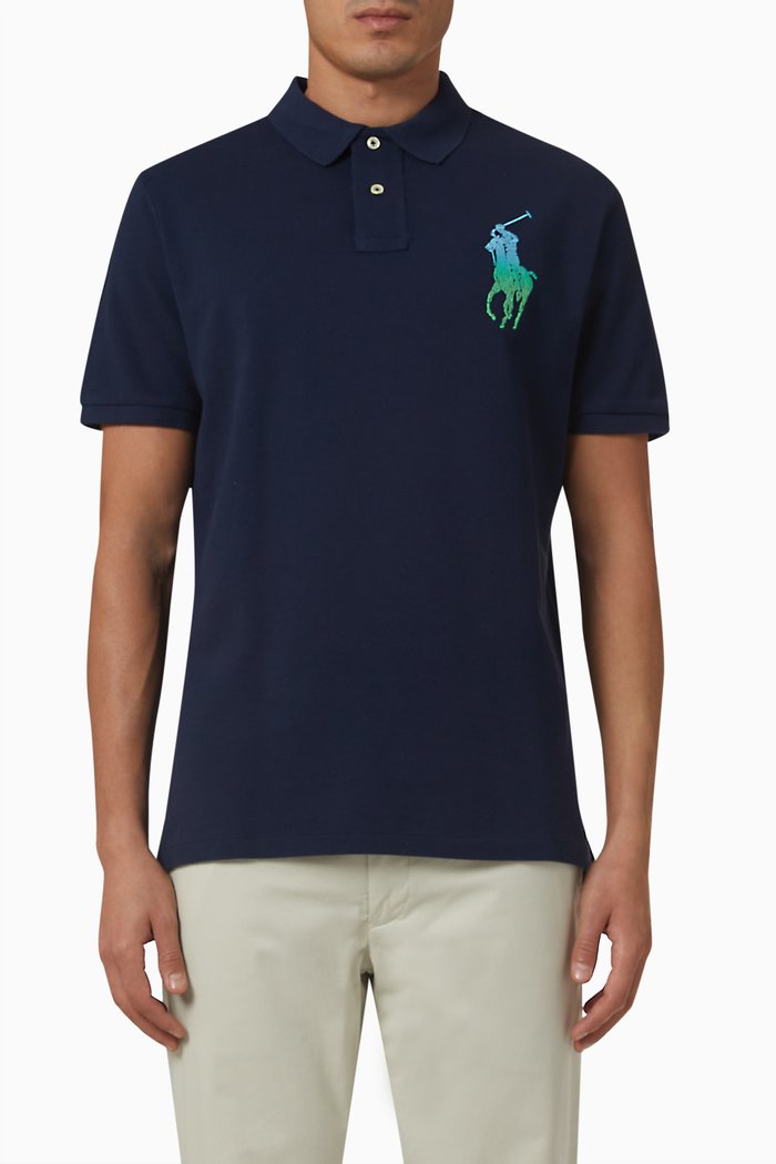 

Polo Shirt in Cotton Piqué, Blue