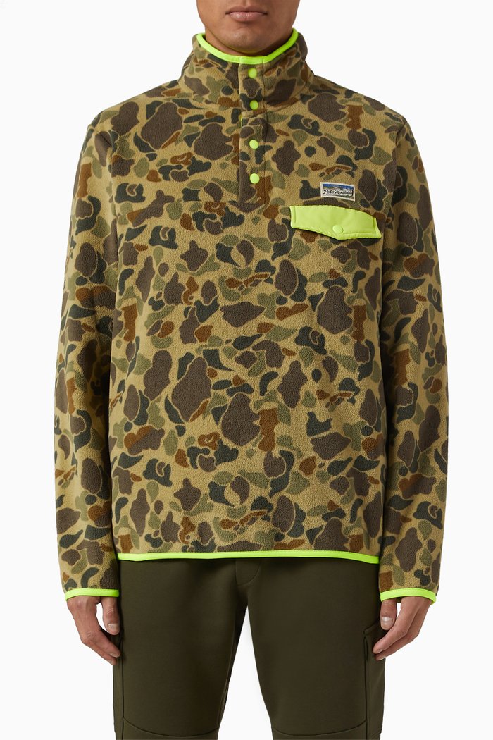 Camouflage Sweatshirt in Fleece, Green
