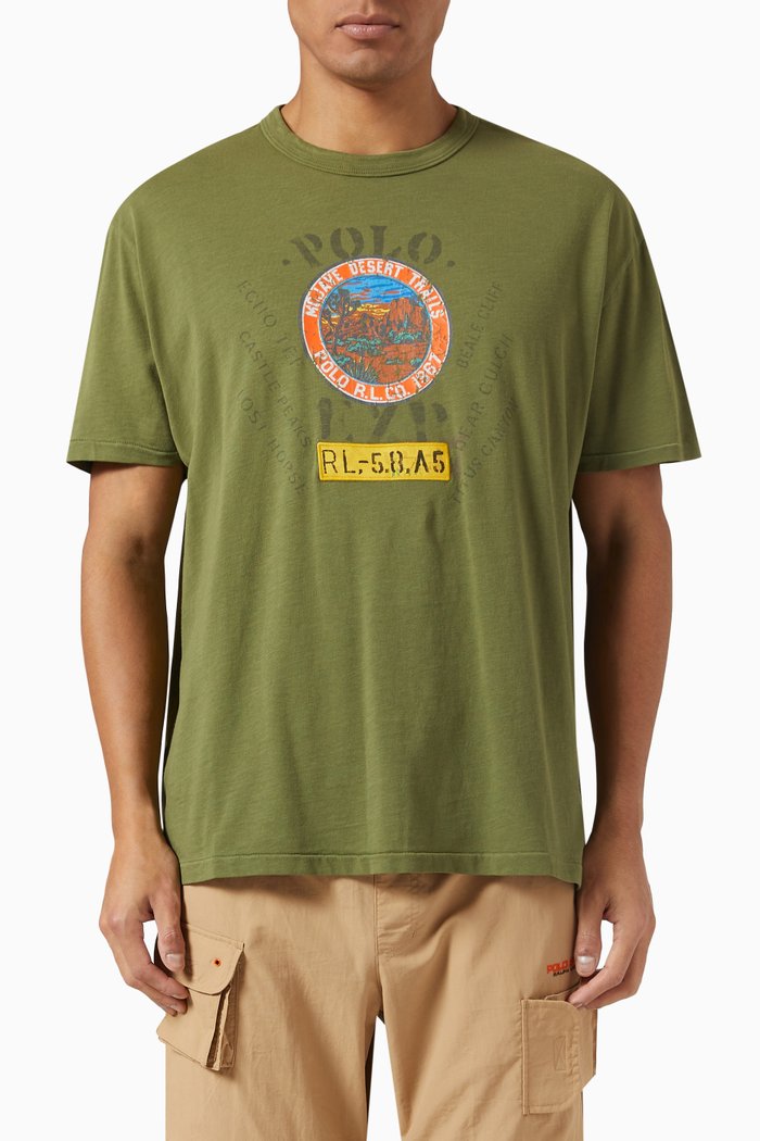 Mojave Desert Trails T-shirt in Cotton Jersey, Green