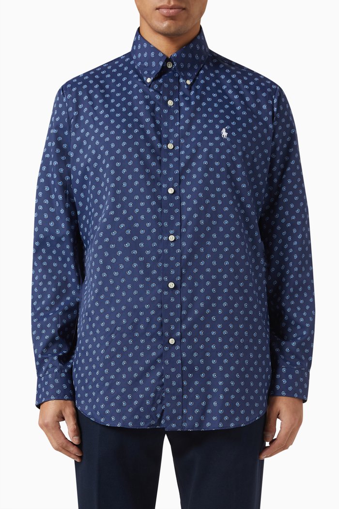 

Sports Shirt in Twill, Blue
