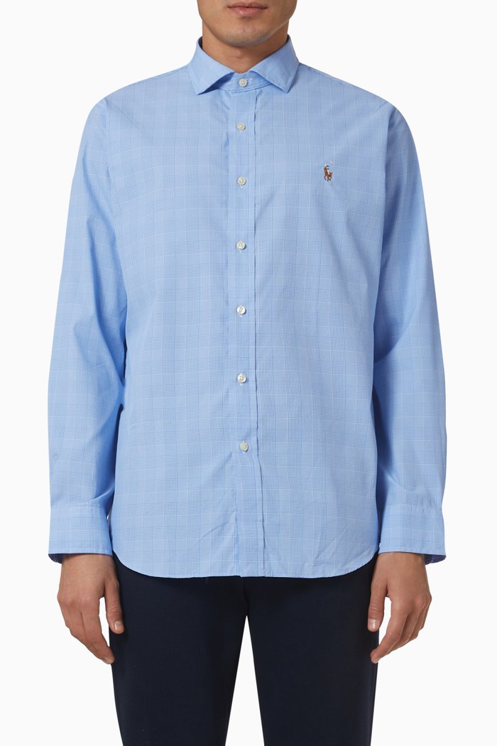

Logo Embroidered Shirt in Cotton, Blue