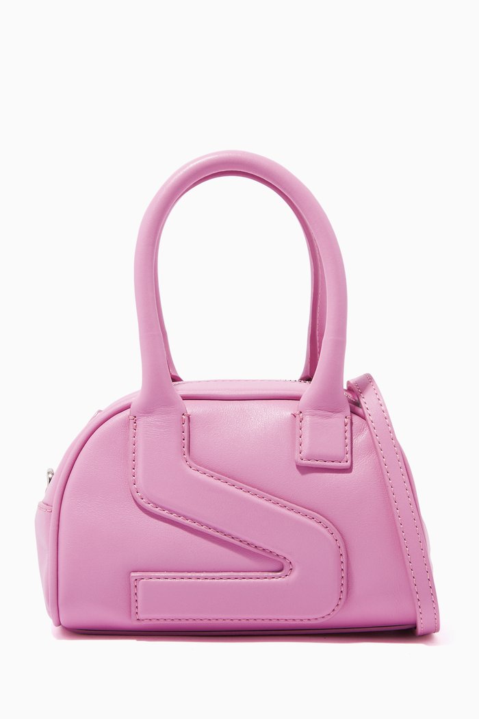 

Charli Mini Duffle Bag in Leather, Pink
