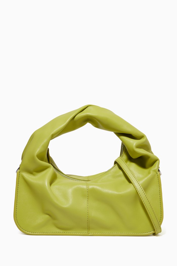 

Wonton Top-handle Bag in Leather, Green