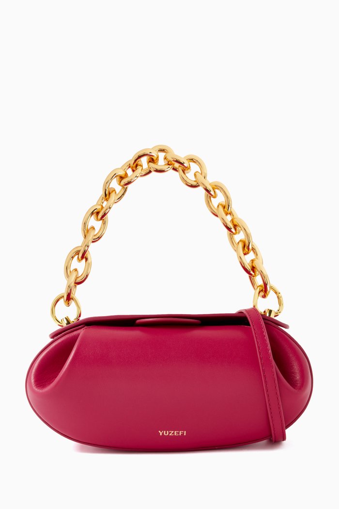 

Dinner Roll Bag in Leather, Pink