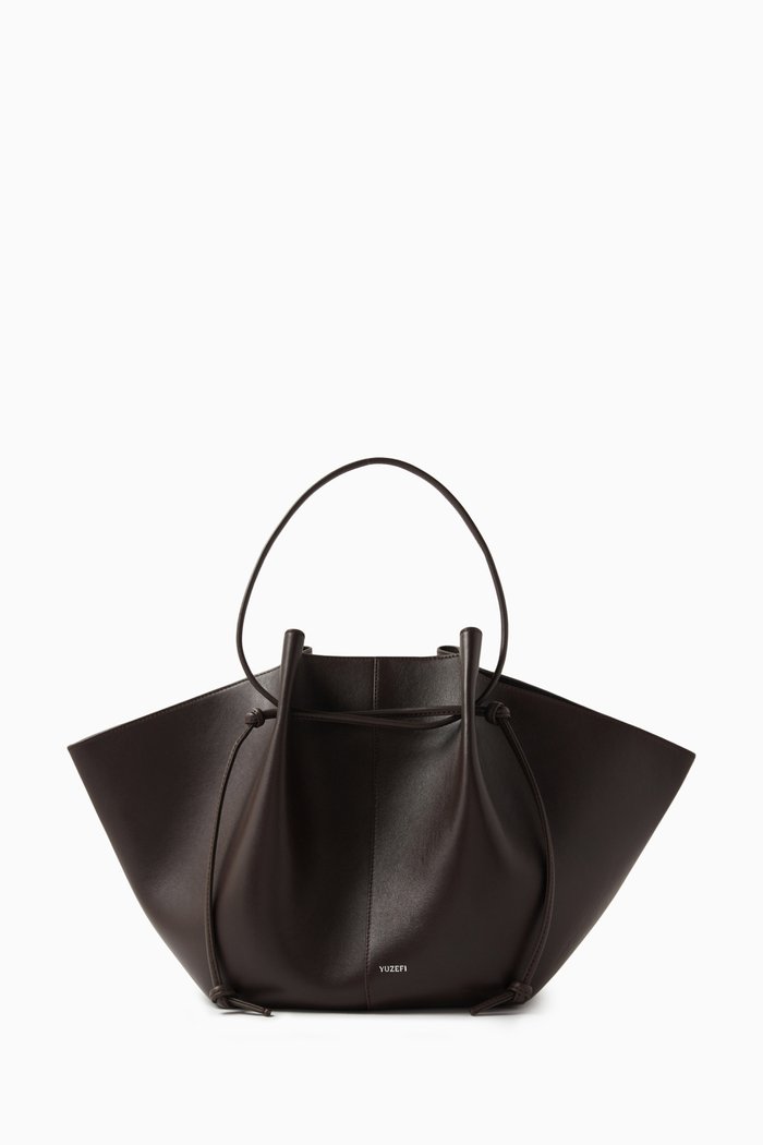 

Large Mochi Tote Bag in Leather, Brown